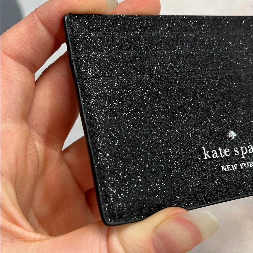 Kate Spade Black Glitter Card Holder